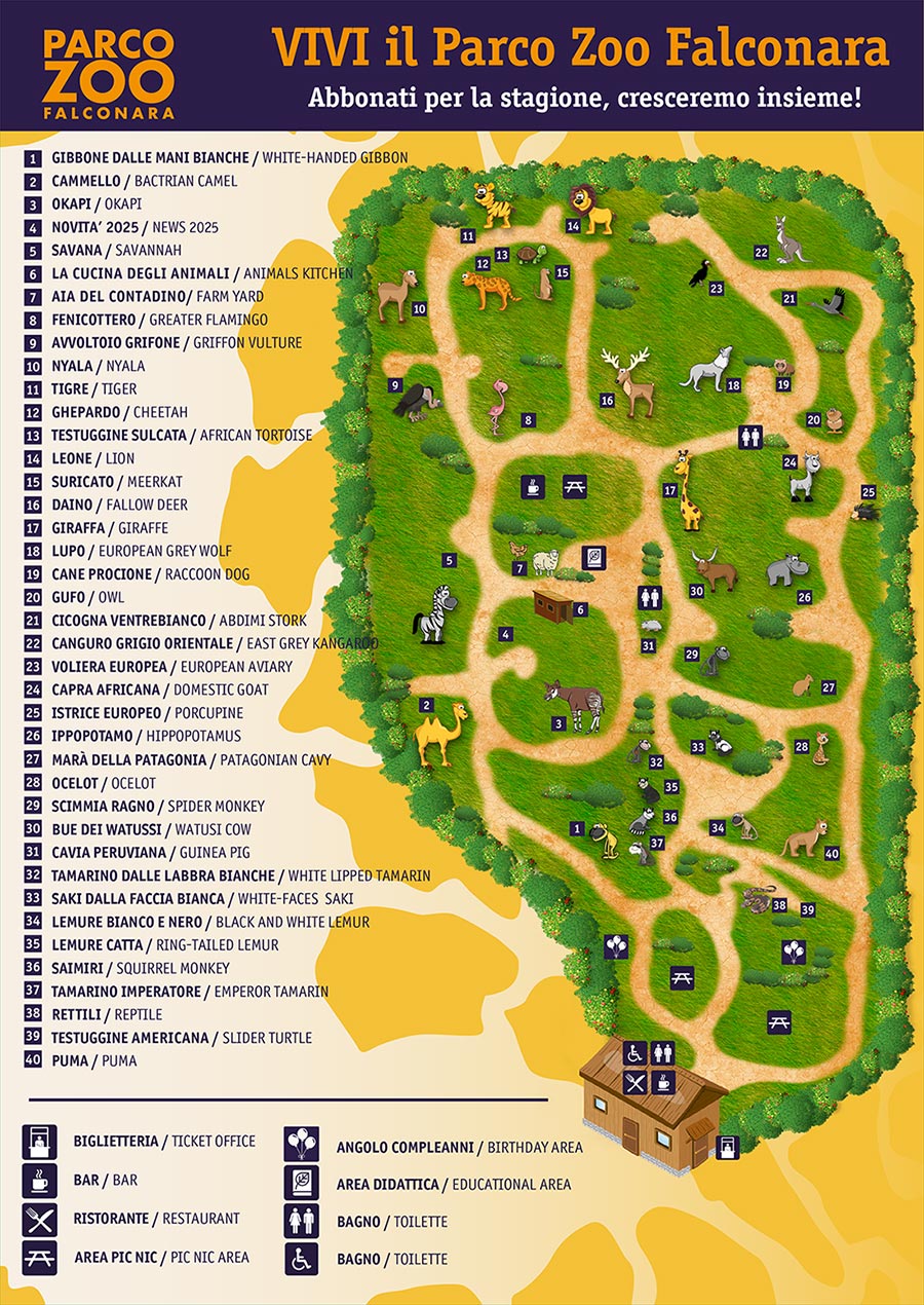 Mappa del Parco 2025 - Parco Zoo Falconara