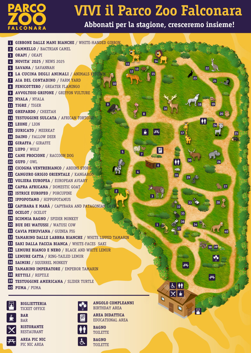 Mappa del Parco 2025 - Parco Zoo Falconara